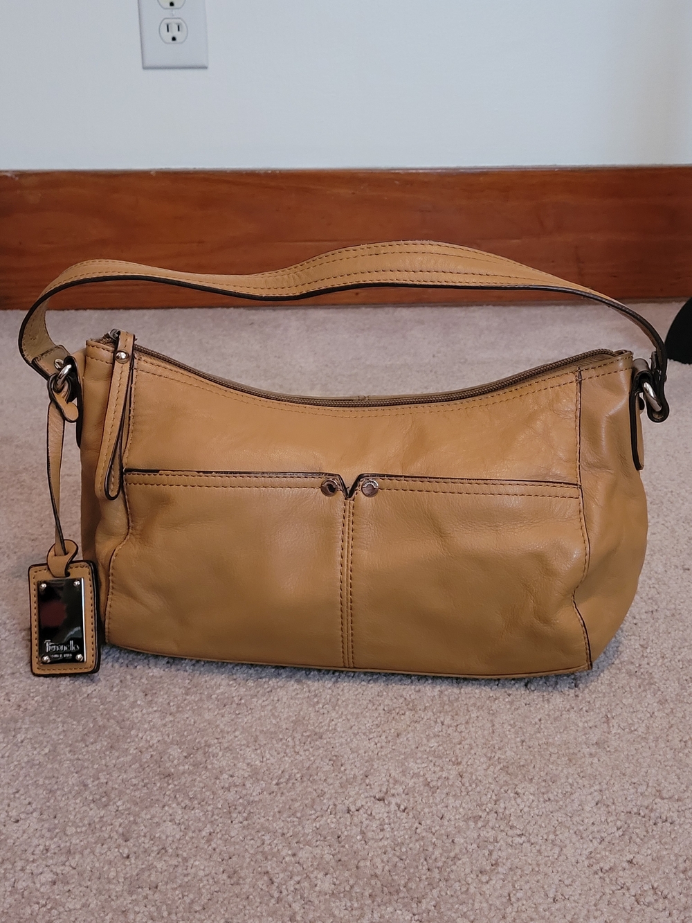 Tignanello Tan Leather Shoulder Bag-Year 2010